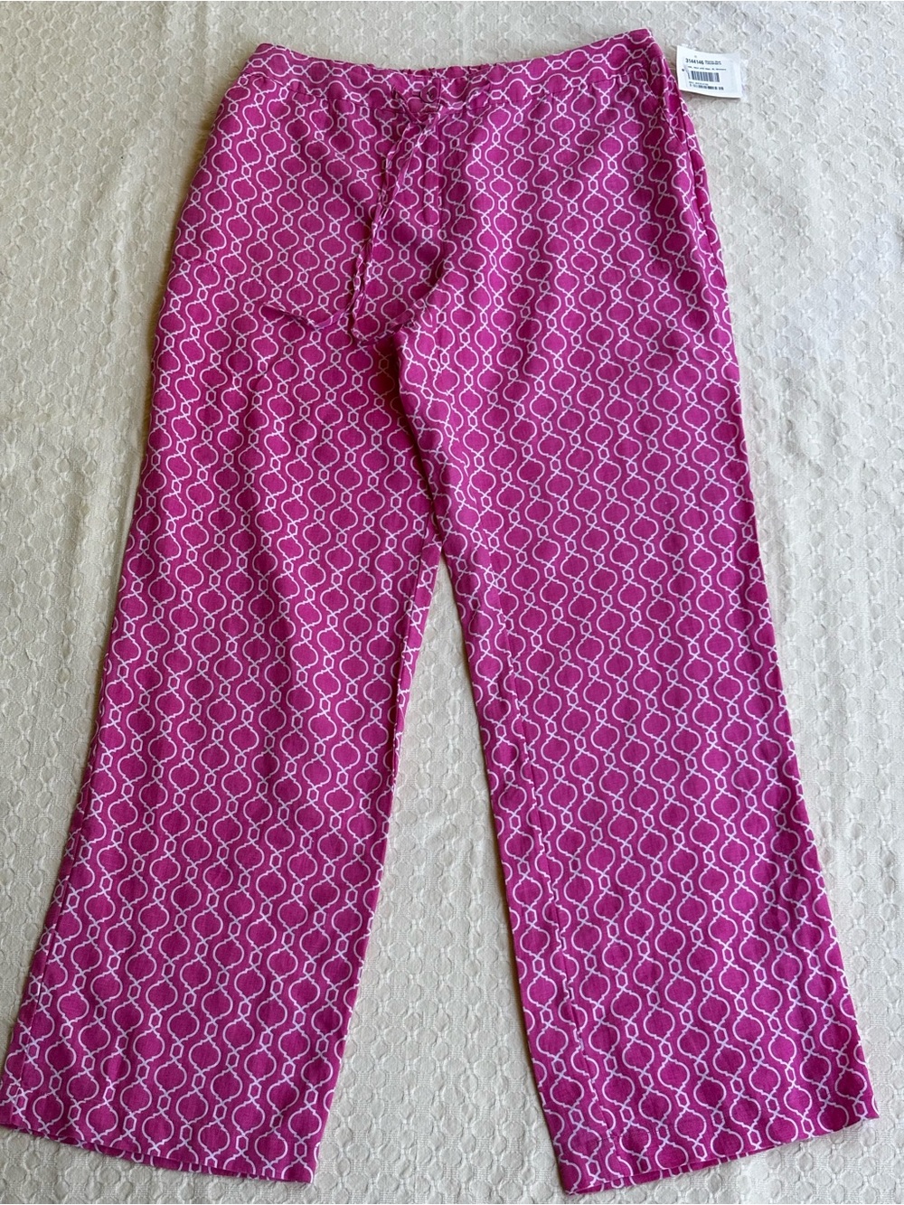 Charter Club Fuchsia and White Printed Lounge Pants